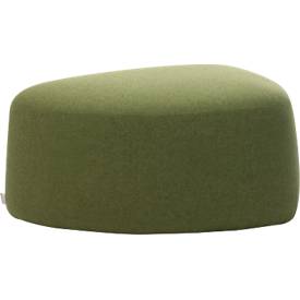 Polstermöbel Leyform GOGO Pouf, mittel, oval, B 980 x T 910 x H 440 mm, mit Gleitern, Stoffbezug, moosgrün