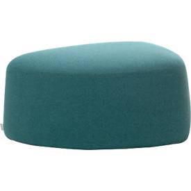 Polstermöbel Leyform GOGO Pouf, mittel, oval, B 980 x T 910 x H 440 mm, mit Gleitern, Stoffbezug, petrol