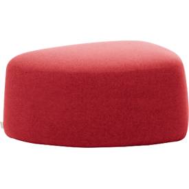 Polstermöbel Leyform GOGO Pouf, mittel, oval, B 980 x T 910 x H 440 mm, mit Gleitern, Stoffbezug, rot