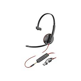 Poly Blackwire 3215 - Blackwire 3200 Series - Headset - On-Ear - kabelgebunden - 3,5 mm Stecker, USB-C