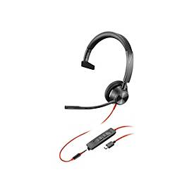 Poly Blackwire 3315 - Blackwire 3300 series - Headset - On-Ear - kabelgebunden - 3,5 mm Stecker, USB-C