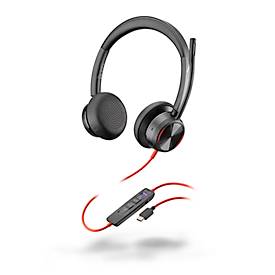 Poly Blackwire 8225 USB-C Stereo-Headset, für Microsoft Teams zertifiziert, + USB-C/A-Adapter