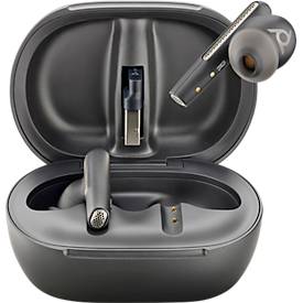 Poly Earbuds Voyager Free 60+ UC, Bluetooth, Noise Cancelling, schwarz, Standard-Etui