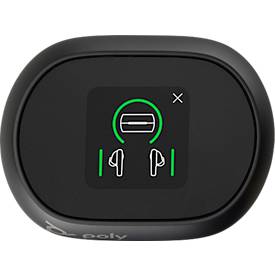 Poly Earbuds Voyager Free 60+ UC, Bluetooth, Noise Cancelling, schwarz, Standard-Etui