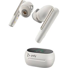 Poly Earbuds Voyager Free 60+ UC, Bluetooth, Noise Cancelling, weiß, Touchsceen-Ladeetui