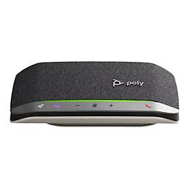 Poly Sync 20+M - Smarte Freisprecheinrichtung - Bluetooth - kabelgebunden, kabellos - Adapter USB-A via Bluetooth - Silb