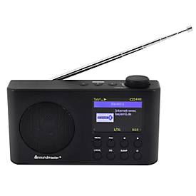 Portables Internetradio Soundmaster® IR6500SW, DAB+/UKW, 2 W, Einschlaf- und Weckfunktion, Bluetooth, Akku, B 160 x T 45 x H 95 mm, schwarz