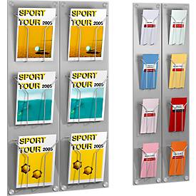 Porte-brochures mural - aluminium - 4 x  format DIN Long