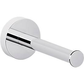 Porte-rouleau de rechange pour papier hygiénique tesa® SMOOZ, chromé, forme ronde, sans perçage, avec adhésif