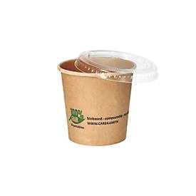Portionsbecher Papstar pure, 90 ml, Ø 60 x 58 mm, 50 Stk., für Snacks & Saucen, kompostierbar, Frischfaser-Karton, braun