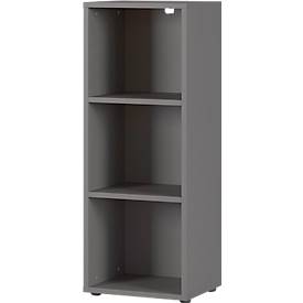 Porto archiefplank, 2 legborden, 3 OH, B 450 x D 400 x H 1200 mm, grafiet