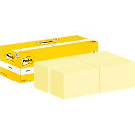 Post-it® Haftnotizen Notes 655-CY-VP24, B 127 x T 76 mm, PEFC®-Papier, gelb, 18 + 6 Blöcke gratis, 100 Blatt/Block