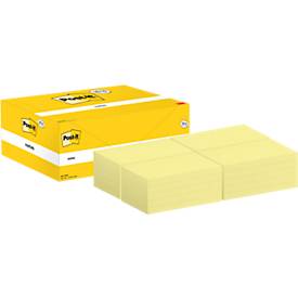 Post-it® Haftnotizen Notes 655-VP20, B 76 x T 127 mm, PEFC®-Papier, gelb, 16 + 4 Blöcke gratis, 100 Blatt/Block