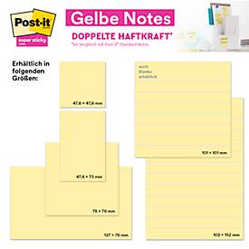 Post-it® Haftnotizen Notes 655-VP20, B 76 x T 127 mm, PEFC®-Papier, gelb, 16 + 4 Blöcke gratis, 100 Blatt/Block