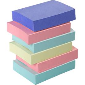 POST-IT Haftnotizen, Recycling Papier, 51 mm x 38 mm, 6 x 100 Blatt, farbig