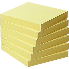 POST-IT Haftnotizen, recycling Papier, 76 mm x 76 mm, 6 x 100 Blatt, gelb