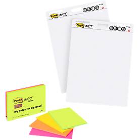 Post-it® Haftnotizen Super Sticky Meeting Charts 559, 635 x 762 mm, 60 Blatt, weiß, blanko + GRATIS Post-it® Haftnotizen