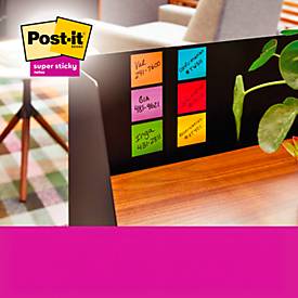 Post-it® Haftnotizen Super Sticky Notes 654-6SS-SOUL, B 76 x T 76 mm, PEFC®-Papier, farbig, 6 Blöcke, 90 Blatt/Block