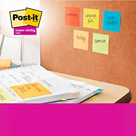 Post-it® Haftnotizen Super Sticky Notes 654-6SS-SOUL, B 76 x T 76 mm, PEFC®-Papier, farbig, 6 Blöcke, 90 Blatt/Block