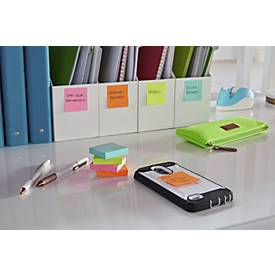 POST-IT Haftnotizen Super Sticky Notes Cosmic 622-12SS-COS, 48 x 48 mm, wiederablösbar, cellophanfrei verpackt, farbig, 12 x 90 Blatt