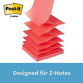 Post-it® Haftnotizenspender PRO-W12N, weiß-transparent + Haftnotizen Super Sticky Z-Notes, B 76 x T 76 mm, farbig, PEFC®-Papier, 12 Blöcke, 90 Blatt/Block