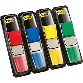 Post-it Index Streifen Mini 683-4, rot, gelb, blau, grün