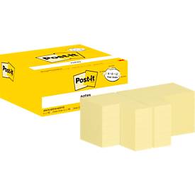 POST-IT Note Haftnotizen Serien 654/ 655/ 653 Sparpaket, wiederablösbar, cellophanfrei verpackt, diverse Größen, gelb