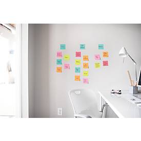 Post-it Super Sticky Z-Notes R330-SSCARN-P4+2, Carnival-Farben, 76x76 mm, Einhand-Entnahme, extra stark haftend, 100% Recyclingpapier, PEFC