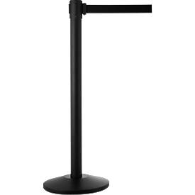 Poteau de balisage sur socle, noir, sangle noire