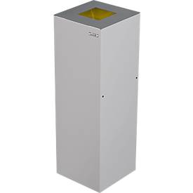 Poubelle Alicante, 45 L, auto extinguible, blanc/alu