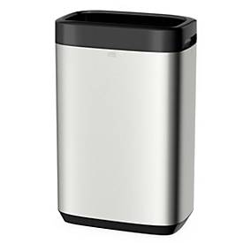 Poubelle Tork Imageline, capacité 50 l, fixation murale, L 395 x P 253 x H 614 mm, métal aspect inox et plastique