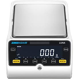 Präzisionswaage ae ADAM Luna LTP LTB 6002e, ungeeicht, externe Kalibrierung, Ablesbarkeit 0,01 g/Wägebereich bis 6 kg, RS-232/USB, LC-Display