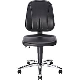 Praxisdrehstuhl bimos, mit Rollen, für Labore & hygienekritische Bereiche, höhenverstellbar, B 460 x T 470 x H 440-620 mm, Kunstleder, schwarz