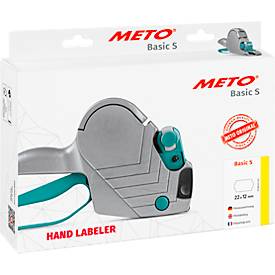 Preisauszeichner METO® Basic S 822, 1-zeilig, 8-stellig, für Etiketten mit Format B 22 x H 12 mm, inkl. Tintenrolle und Etikettenrolle
