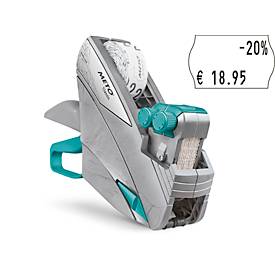 Preisauszeichner METO® Classic M 2026, 2-zeilig, 20-stellig, für Etiketten mit Format B 26 x H 16 mm, inkl. Tintenrolle und Etikettenrolle