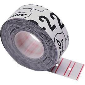 Preisetiketten METO®, permanenthaftend, rechteckig, Lochstanzung, B 21 x H 12 mm, FSC®-Papier, rot-weiß, 6 Rollen mit 1000 Stück