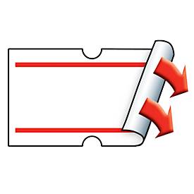 Preisetiketten METO®, permanenthaftend, rechteckig, Lochstanzung, B 21 x H 12 mm, FSC®-Papier, rot-weiß, 6 Rollen mit 1000 Stück