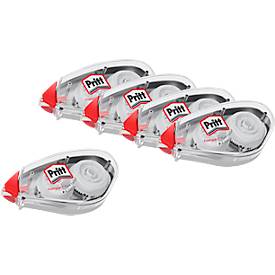Pritt Compact Flex Korrektur Roller, Push & Pull Funktion, Bandlänge 10 m & Bandbreite 4,2 mm, Sparset mit 5 Stück