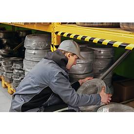 Profilé de protection d'angle Durable C25R, semi-circulaire, pour l'intérieur &amp; l'extérieur, surface adhésive de chaque côté 25 mm, L 1000 x l 40 mm, mousse PU, jaune/noir
