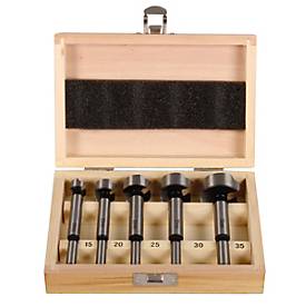 Projahn Forstnerbohrer ECO, 5-teilig, Ø 15-20-25-30-35 mm, zylindrischer Schaft Ø 8/10 mm, Gesamtlänge 120 mm