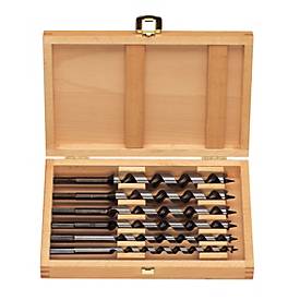 Projahn Schlangenbohrer-Set, CV-Stahl, 6-teilig, 6-kant Schaft, Ø 10-12-14-16-18-20 mm, Länge 230 mm, in Holzkassette
