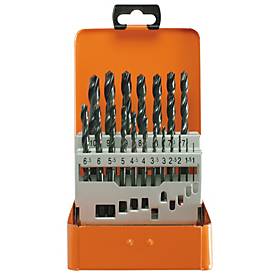 Projahn Spiralbohrer-Set ECO, HSS-R, 19-teilig, Ø 1–10 mm / 0,5 mm Schritte, in Bohrerkassette