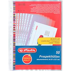 Prospekthülle Premium, DIN A4, PP-Folie, glatt, dokumentenecht, 50 Stück, extra stark
