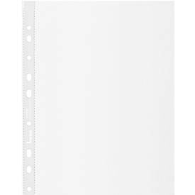 Prospekthüllen Bene, A4, 11-fach Lochung, oben offen, Folienstärke 100 µ, 100 % Recycling-PP, transparent-klar, 50 Stück