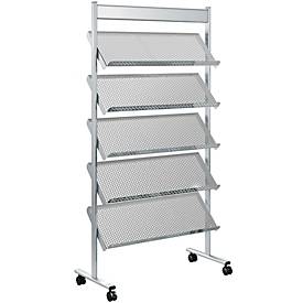 Prospektregal artline,20 x A4, alusilber, gelochte Böden