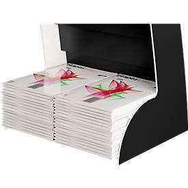 Prospektständer Paperflow COURBO, Kunststoff, DIN A3 plus, 8 Fächer, schwarz-weißes Design