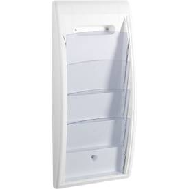 Prospektwandhalter Quickfit, 4 Fächer, DIN A4, weiß