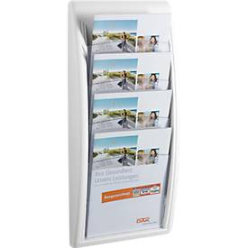 Prospektwandhalter Quickfit, 4 Fächer, DIN A4, weiß