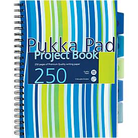 Pukka Pad Collegeblock Project Streifen, DIN A4 o. DIN A5, kariert o. liniert, Spiralbindung