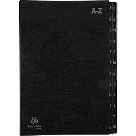 Pultordner Exacompta 57024E, Format A4, 24 Fächer, Taben A-Z, B 250 x H 330 mm, Blauer Engel, Recycling-Karton, schwarz